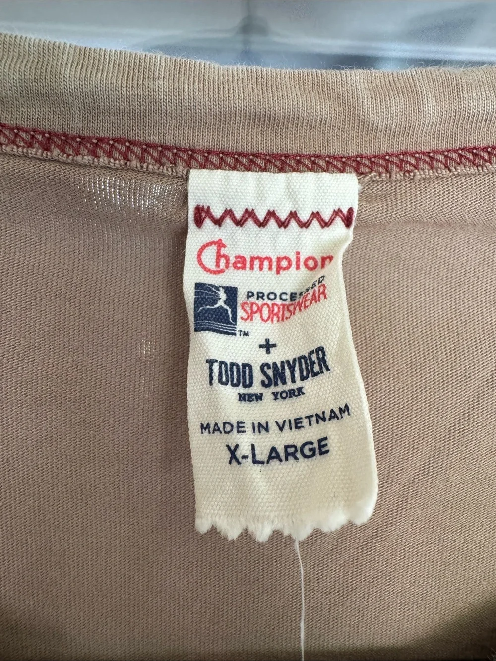 Todd Snyder + Champion Process Sportswear Tee XL Taupe Garment Dyed T-Shirt - Picture 3 of 4